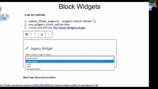 WordPress 5.8 Block widget editor contd смотреть онлайн