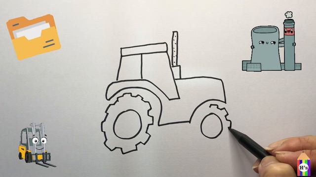 How To Draw a Tractor | Bolalar uchun traktor rasm chizish | рисование трактора для детей смотреть онлайн