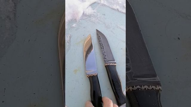 Нож сделан своими руками. Из рессоры и 40х. Рукоять ножа эпоксидная смола + файлворк. DIY knife смотреть онлайн