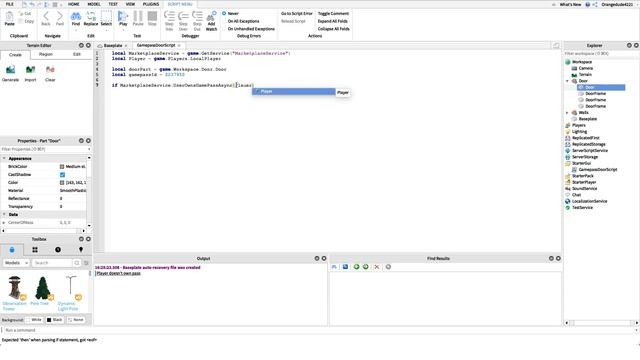 Roblox Scripting Tutorial: How to Script a Gamepass Door смотреть онлайн