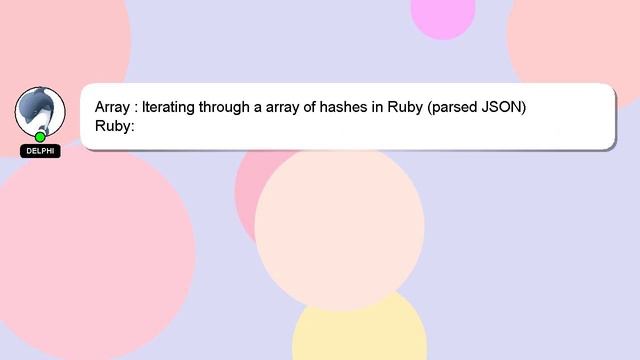 Array : Iterating through a array of hashes in Ruby (parsed JSON) смотреть онлайн