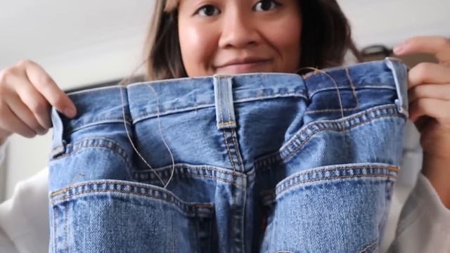 thrift flip: how I resize jeans *big transformation* смотреть онлайн