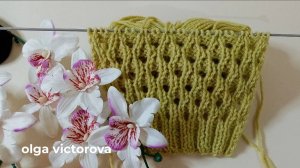 Ажурный узор спицами сеточка 210 Вязание Узоры спицами