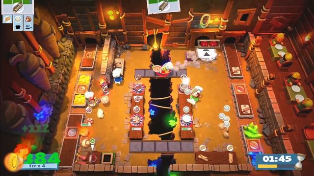 [Overcooked! 2] Story 4-6 - 4p - Score: 2840 By 穿梭在银河的火箭队