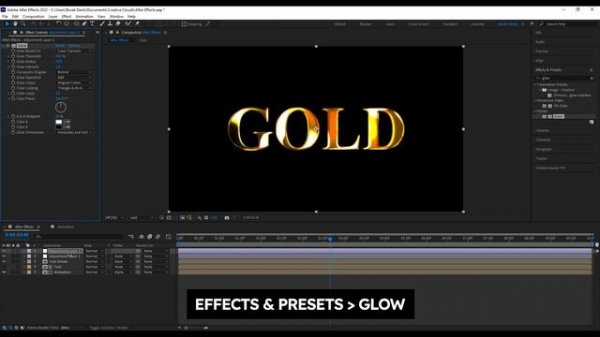Gold Text Effect Tutorial in Adobe After Effects No Plugins