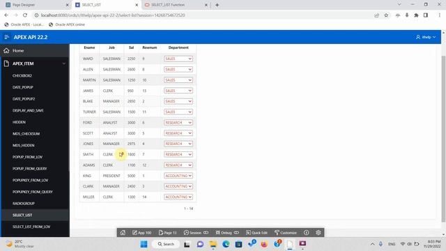 APEX_ITEM : SELECT_LIST смотреть онлайн