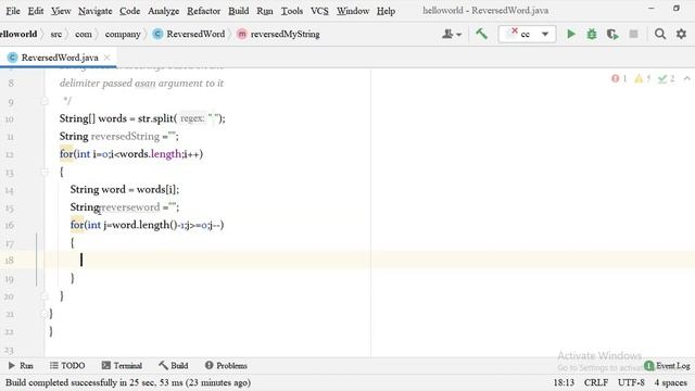 Program to reverse every word in a String using methods смотреть онлайн