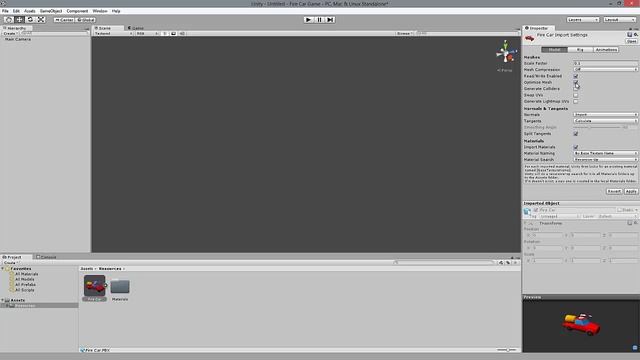 Unity3D Урок №2 Игровые объекты, Fire Car Game смотреть онлайн