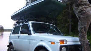 Как погрузить лодку ПВХ на багажник авто в одиночку.