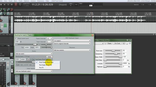 How to create an aux send in Reaper смотреть онлайн