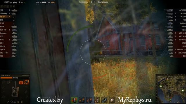 WOT: Fjords - Object 268 - 8 frags - смотреть онлайн