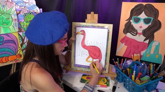 How to Draw a Fun Flamingo with Artsy Rose смотреть онлайн