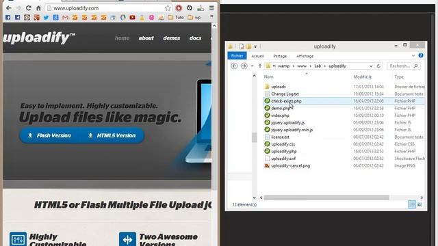 Uploadify Plugin jQuery Télécharger des fichiers multiples смотреть онлайн