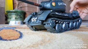 Т-34-85 из пластилина с рабочей ходовой.