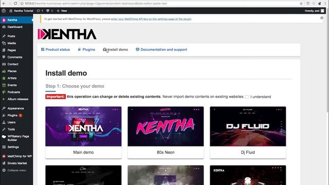 Theme Installation - Kenta Music WordPress Theme смотреть онлайн