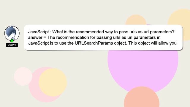 JavaScript : What is the recommended way to pass urls as url parameters? смотреть онлайн