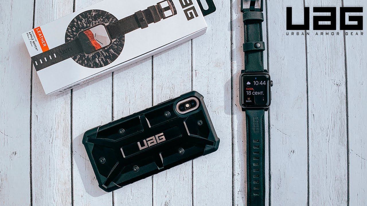 Review leather strap for the Apple Watch 42/44mm UAG смотреть онлайн