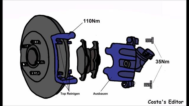 Ford Mondeo IV (BA7) 1.6 Ti 81 kW03/2007-01/2015 Bremsen hinten wechseln mit Anzugsdrehmomente смотреть онлайн