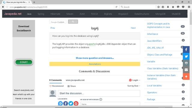 How can you log into the database using Log4j?
| javapedia.net смотреть онлайн