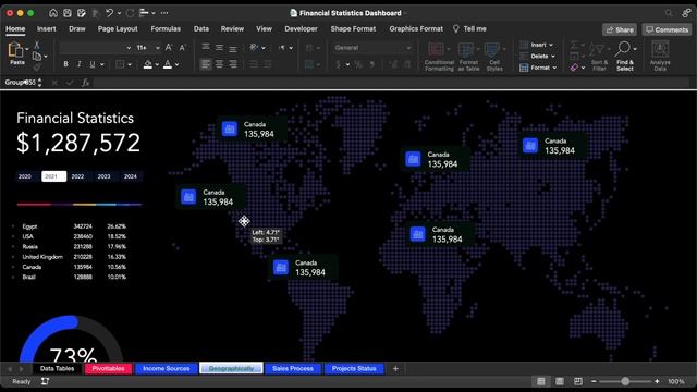 Financial Statistics Dashboards System | Dynamic Excel Map Chart | Tutorial 2 смотреть онлайн