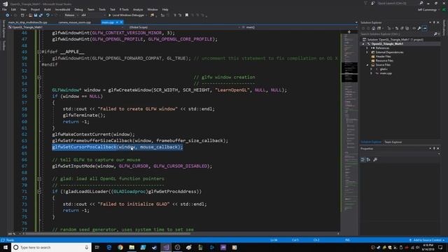 OpenGL Vertex Shader Mouse Input with Uniform Variables Visual Studio 2017 смотреть онлайн