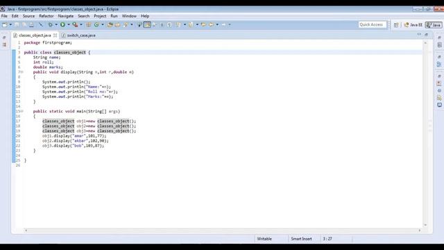 classes and object in java смотреть онлайн