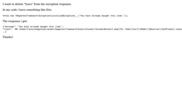 Magento: Delete trace in Magento Exception смотреть онлайн