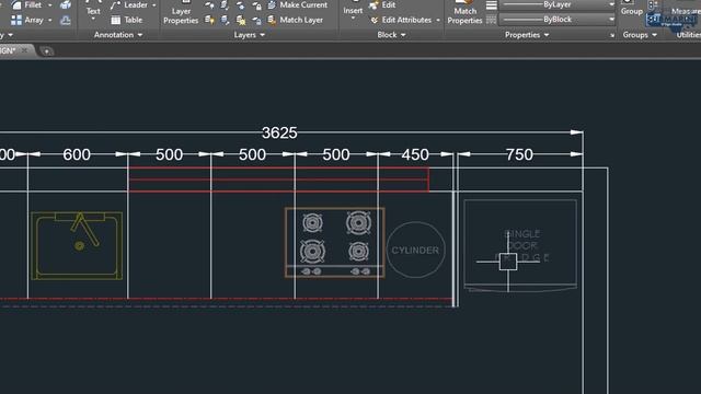 AUTOCAD TUTORIAL STRAIGHT MODULAR KITCHEN DESIGN смотреть онлайн