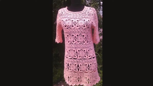 Продам, свяжу на заказ ажурные длинные туники Ручная работа крючком. смотреть онлайн