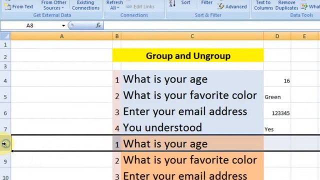 Lesson 80 The Group Ungroup Microsoft Office Excel 2007 2010 free Educational video Training Tuto смотреть онлайн