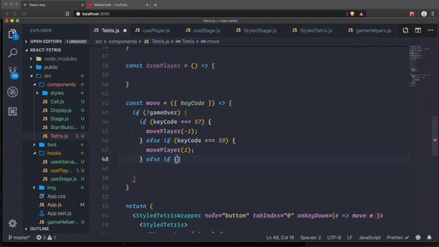 How to Build Tetris in React - GameDev Tutorial (with React Hooks!) смотреть онлайн