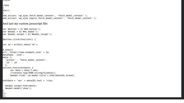 Wordpress: How to inject data content from external json into a modal, using UIkit? смотреть онлайн