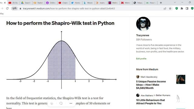 How to perform the Shapiro Wilk test in Python by Tracyrenee - blog post смотреть онлайн