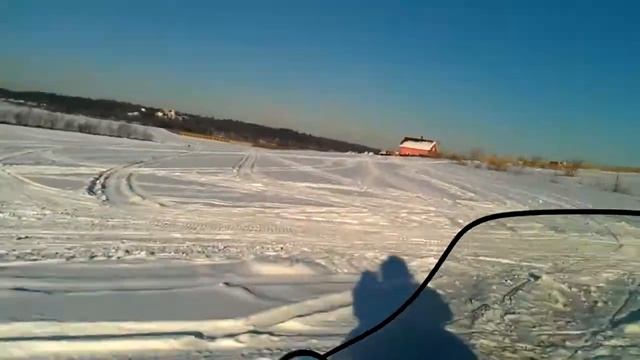 Катаемся на Снегоходе - вид со снегохода