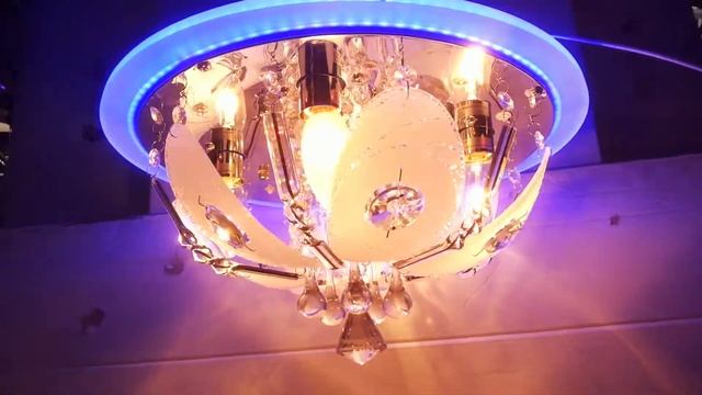НОВИНКА! Люстра стиль Буше 4 лампы + led неоновая подсветка 22W! смотреть онлайн