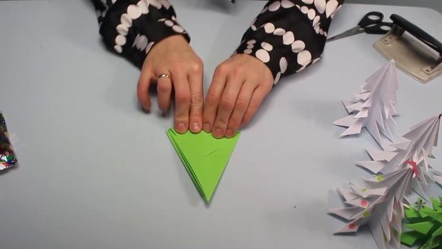 Елка из бумаги своими руками новогодние оригами origami herringbone смотреть онлайн