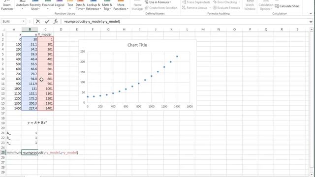 Power-Law curve fit in Excel смотреть онлайн