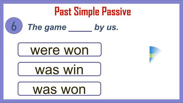 English Past Simple Passive Quiz смотреть онлайн