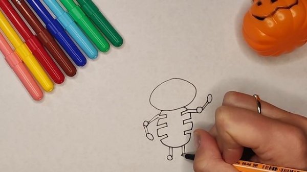 How to draw a Skeleton - Halloween drawing