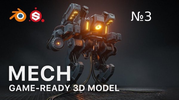 High to Low Poly Game Ready 3D Model Robot #3
