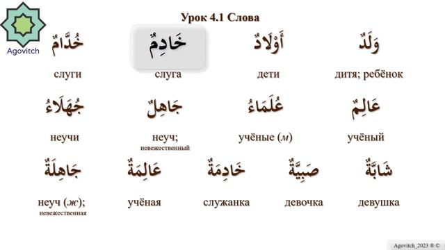 «ад-Дурусу ш-Шифахия» Урок 4.1 Слова. (Полный формат) смотреть онлайн