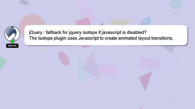 jQuery : fallback for jquery isotope if javascript is disabled? смотреть онлайн