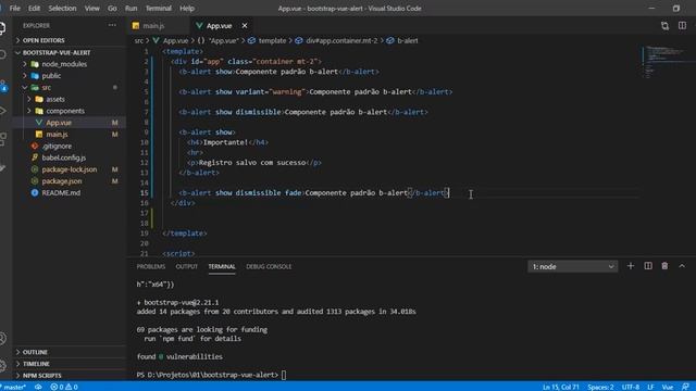 Como utilizar o Alert do BootstrapVue смотреть онлайн