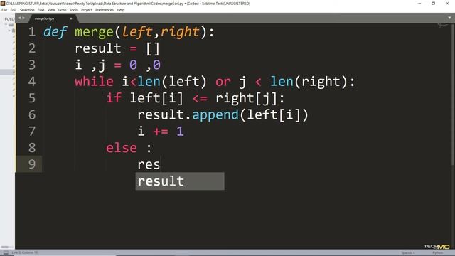Merge sort algorithm | #13 Data structure and Algorithms in python | python | 2021 | latest смотреть онлайн