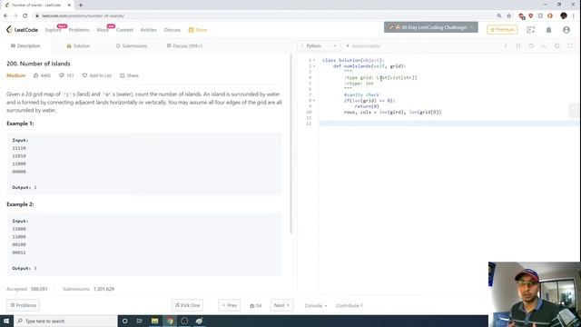 leetcode - 200 - Number of islands - Python смотреть онлайн