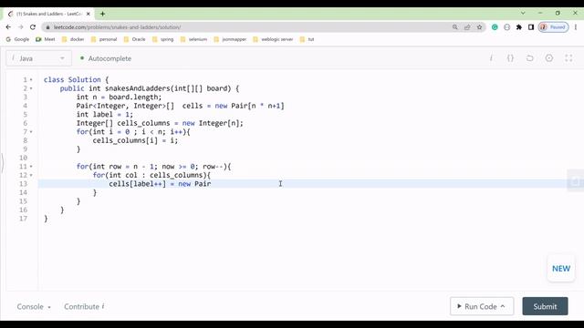 Leetcode 909. Snakes and Ladders Java Solution || Asked in Google, Amazon, Goldmans, Microsoft, UBE смотреть онлайн
