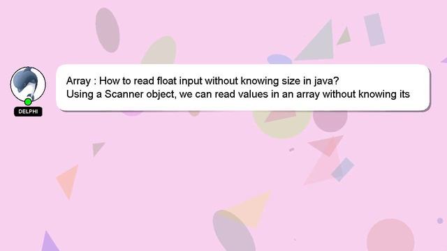Array : How to read float input without knowing size in java? смотреть онлайн