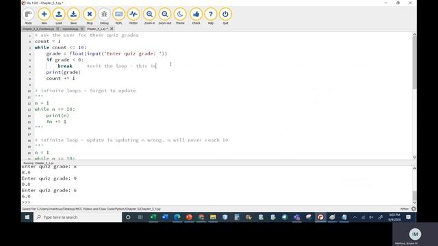 Python Chapter 5 Class 1 Part 2 Break Statement смотреть онлайн