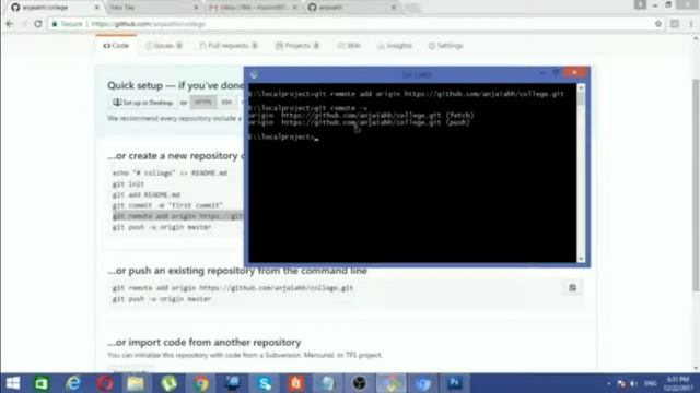 how to create a connection between git repo to github repo|access local repo to remote repo(telugu) смотреть онлайн