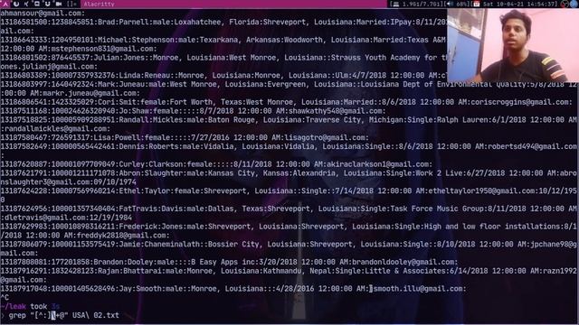 Getting emails from cakebuk data leak | Linux | Regex смотреть онлайн